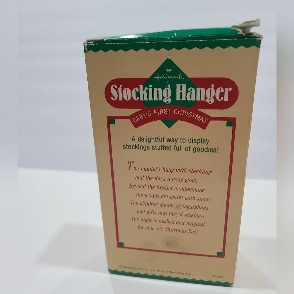 Hallmark Stocking Hanger Baby first Christmas 1984 Rocking Horse